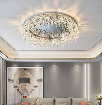 Zhongshan Light Luxury Crystal Living Room Light Nordic LED Ceiling Light Master Bedroom Lamp Simple Atmospheric Room Light