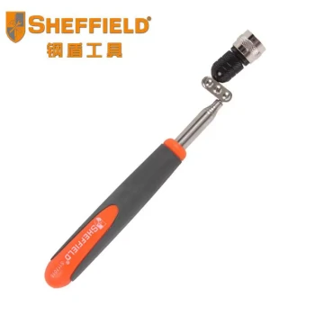 Steel Shield Pen-Style Grabber Tool with LED Light, Telescopic 650mm Magnetic Pickup Tool with Light