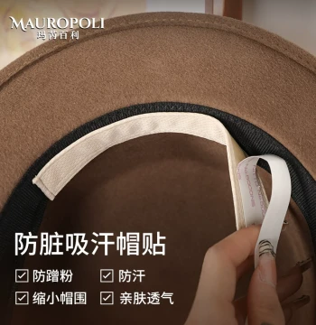 Mauro Poli Hat Sticker, Adjustable Hat Size, Dirt and Sweat Resistant, Washable and Reusable, Breathable Sweatband for Hats