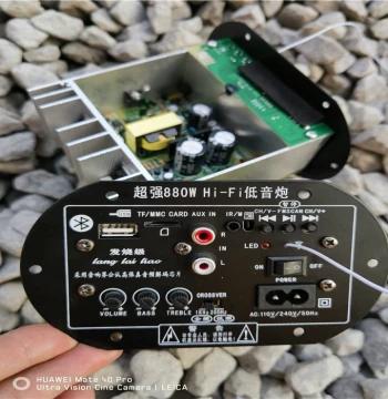 880W 220V Plug-in High-Power Subwoofer Speaker with Active Amplifier Board and Bluetooth Bass