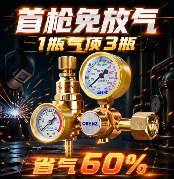 Aobinshi Argon Gas Pressure Reducing Valve Dual-Stage Energy Saving Argon Gauge TIG Welding Accessories 015B-2