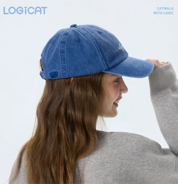 Celebrity Same Style LOGICAT Baseball Cap Casual Sports Cat Stripe Retro Face-Slimming Versatile Embroidered Peaked Cap