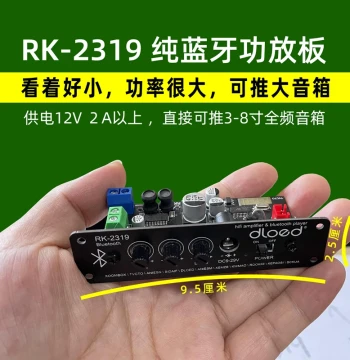 RK2319 Pure Bluetooth 5.0 High-Fidelity HiFi High-Power Module with Bass/Treble Adjustment, 12V Amplifier Board Mainboard