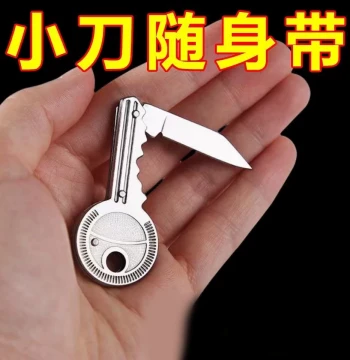 Keychain Pocket Knife, Foldable Mini Pendant, Pocket EDC Tool, Stainless Steel Box Opener and Package Cutter