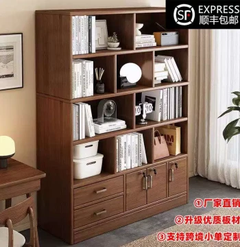 Floor-Standing Wall-Mounted Bookshelf Storage Cabinet for Home Bedroom Living Room Display Cabinet Simple Storage Dust-Proof Bookcase