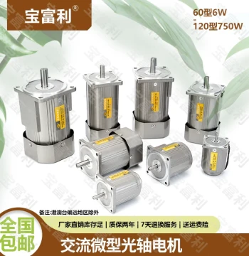 Baofuli 6W-750W AC Asynchronous Gear Motor with Smooth Shaft, Single/Three Phase 220V/380V, Without Bracket
