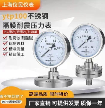 YTP-100ML MF Stainless Steel Vibration-Resistant Diaphragm Pressure Gauge Flange Pressure Gauge DN25 DN50 1.6mpa