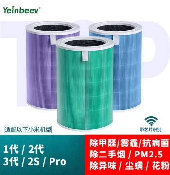 Yeinbeev Filter Cartridge Compatible with Xiaomi Mi Air Purifier Gen 1/2/3/4, 2S, Pro, 4 Pro H/F1 - Formaldehyde Removal Mesh
