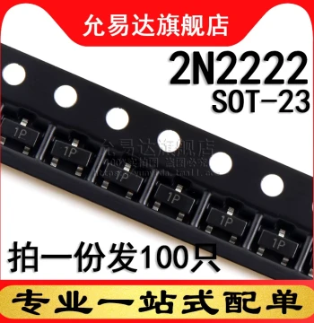 2N2222 MMBT2222A Marked 1P SOT-23 SMD Transistor, 100 Pieces