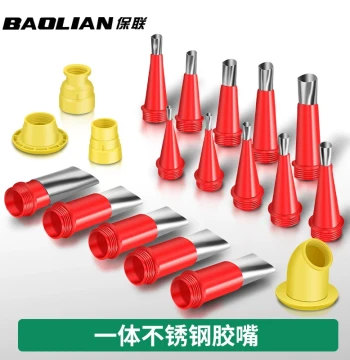 Baolian Stainless Steel Nozzle Structural Adhesive Gun Nozzle Glass Sealant Nozzle Caulking Tool Sealant Base for Kitchen and Bathroom