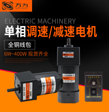 WELLWAY Speed Control Motor 6W-400W AC Single-Phase 220V Reduction Motor Micro Small Motor Stepless Speed Control