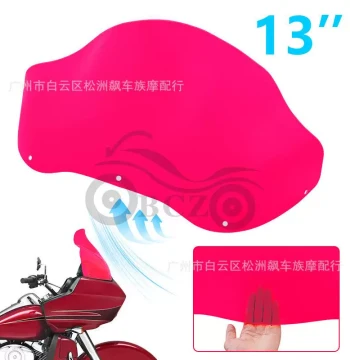 Harley Dual Light Street Glide Road Glide 13-inch Headlight Fairing Windshield Red Windscreen 1998-2013