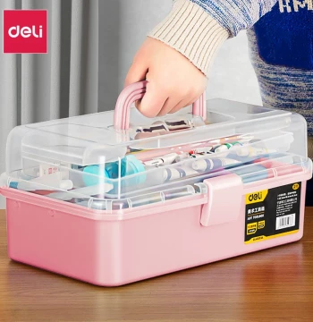 Art Tool Box Student Multi-Function Three-Layer Folding Painting Case Art Supplies Organizer Storage Box