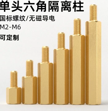 CZ Hardware Hex Brass Standoffs M2/M3/M4/M5/M6, Single-Head Brass Studs for PC Cases and Motherboards, Isolation Columns, Support Pillars