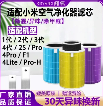 Compatible Filter for Xiaomi Mijia Air Purifier 2S, Gen 1/2/3, 4 PRO H, 4 Lite, F1; Removes Dust, Haze, Odors, Bacteria, and Formaldehyde