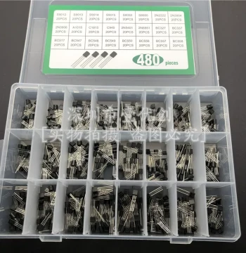 Common Low-Power Transistor Assortment Pack TO-92/S9013 S9014 S8050 S8550 2N3904 etc., 24 Types