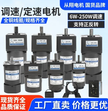 6W-400W Variable Speed Gear Motor for Conveyor Belts, Single-Phase 220V Adjustable Transmission Motor