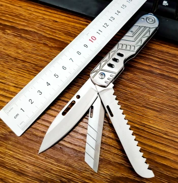 Outdoor EDC Pocket Knife - Sharp, High-Hardness Folding Blade, Multi-Function Tool for Camping, Portable Stainless Steel