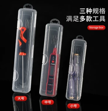 Convenient Test Pliers Screwdriver Storage Box Pen Box Small Tool Box Organizer Transparent Parts Box Long Screw Box