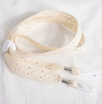 Windproof Hat Strap with Lace Cotton - Japanese Style Universal Anti-Drop Accessory for Women's Bucket Hats, Straw Hats, and Sun Hats