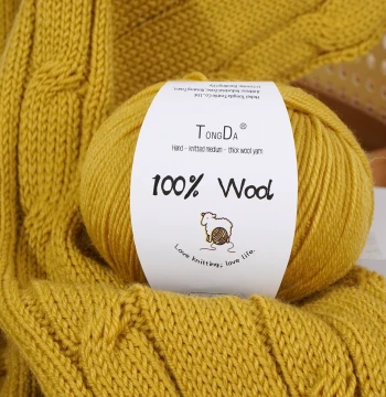 100% Wool Yarn, Medium-Weight Hand-Knitting Sweater Yarn, Baby Yarn for Crocheting Hats, Shawls, and Pure Wool Scarves