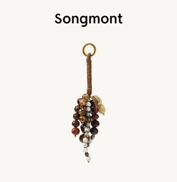 Bodhi Seed Bag Charm Natural Mountain Pine Full Wish Seed String