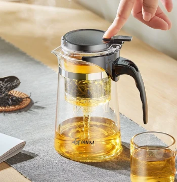 Yipiaobei Tea Cup, Glass Teapot for Office, High-Temperature Resistant Brewing Pot with Filter for Home Use