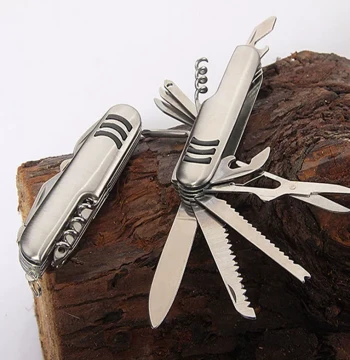 Outdoor Multi-function Combination Knife Tool Wilderness Stainless Steel Swiss Pocket Knife Gift Fruit Knife Pendant