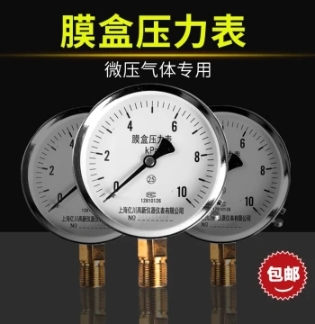 Yichuan YE100 Capsule Pressure Gauge 0-10/16/25/40/60KPA Natural Gas Fuel Kilopascal Pipeline Micro-Pressure