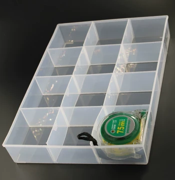 Transparent Lidless Plastic Compartmentalized Screw & Parts Organizer, Sorting Tool Box, Rectangular Component Grid Storage