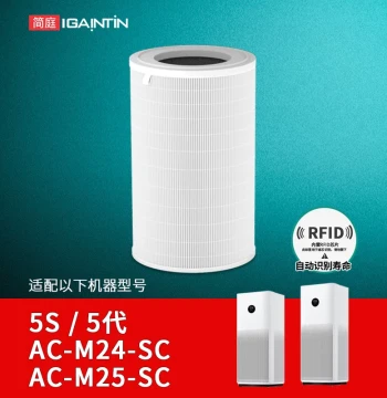Igaintin Compatible Filter for Xiaomi Air Purifier 5S, Replacement Filter Net AC-M24-SC AC-M25-SC for 5 Pro