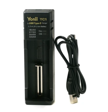 TC1 TC2 Fast-Charge Lithium Battery Charger with Type-C Input for 18650/21700 Power Batteries