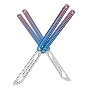 NABALIS Pulse Series 6 Aluminum Butterfly Knife Trainer, Multi-Function Tool, Unsharpened Practice Blade
