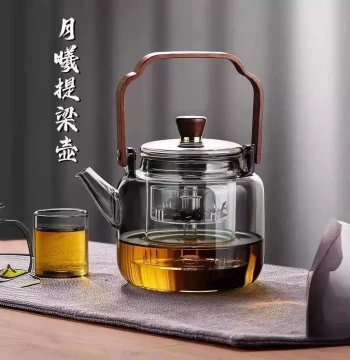 Glass Teapot, Glass Steaming Teapot, High-Temperature Resistant Kettle, Handle Stove Boiling Tea Pot, Electric Ceramic Stove Teapot