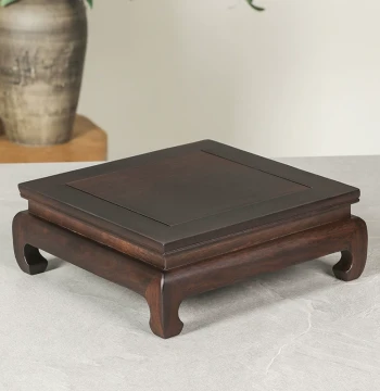 Rosewood Ornament, Solid Wood Fish Tank Buddha Altar, Deity Statue Stone Carving, Ebony Vase Base, Rectangular Bracket