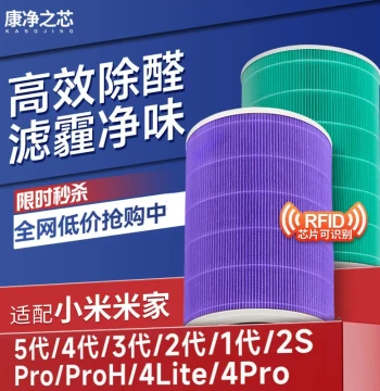 Compatible with Xiaomi Mijia Air Purifier Filter 2S/1/2/3/4th Gen, Replacement Filter Net for 4 Lite/4 Pro/PRO H