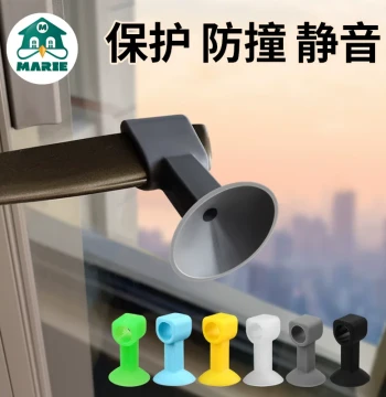 Window Anti-Collision Stopper, Door Handle Bumper Pad, Glass Handle Protective Cover, Silicone Suction Cup Windproof Fixator