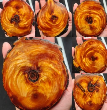 Amber Wood Handheld Collectible, Northeast Pine Resin Block, Full-Oil Transparent Raw Wood Beads, Home Ornament, Coaster