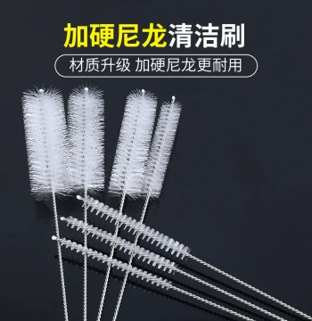 Long-Handle Nylon Test Tube Brush, Extended Stiff Bristle Small Size Hole Cleaning Round Brush, Industrial Large Size Pipe Inner Hole Cleaning Brush