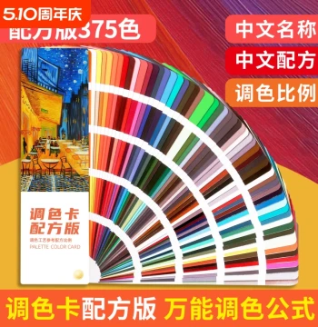 Primary Color Mixing Chart Formula Edition Paint Proportion Card for Furniture, Cream Art, Painting, Leather Jackets, Nail Art Powder Samples, Coloring Tutorial, and Traditional Color Reference