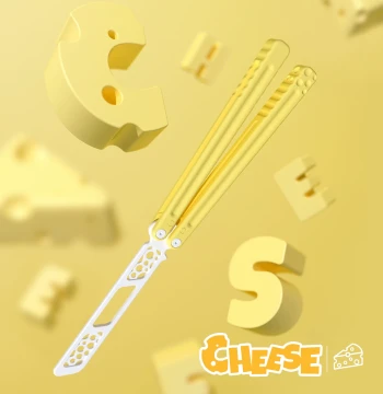 NABALIS Cheese Butterfly Knife: 7-Series Aluminum with Teflon Coating, Multi-functional Tool, Unsharpened Butterfly Trainer Knife
