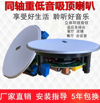 Heavy Bass Home Constant Impedance Crossover Ceiling Speaker Box Background Music Embedded Shop Coaxial Ceiling Audio