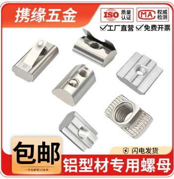 European Standard T-Nut Aluminum Profile Slider Elastic Steel Ball Spring Clip 20/30/40/45 Boat Shape Hammer Head National Standard Nut