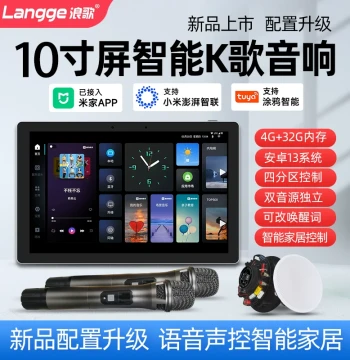 Langge R16 Smart Home Background Music Host 10-Inch Embedded Whole-House Voice Control Karaoke Ceiling Speaker