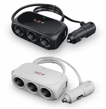 Car 1-to-2 Charger Converter Dual USB Car Charger Auto Power Phone One-to-Two Cigarette Lighter Adapter