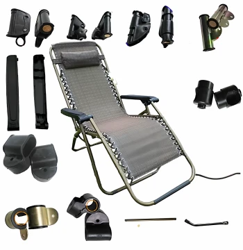 Folding Chair Recliner Plastic Parts Armrest Lock Connector Fittings Complete Set Brake Components for Lunch Break Chairs