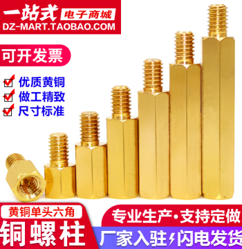 Copper Standoff Screws, Single-Head Hex Copper Standoffs M2.5 M3 M4, All-Copper Spacers for Computer Cases and Motherboards, Wiring Copper Support Columns