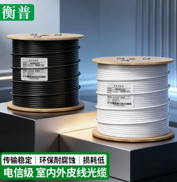 Telecom Grade Fiber Optic Drop Cable, Indoor Single-Mode 1/2 Core, Steel Wire Reinforced Butterfly Patch Cord for Broadband Entry
