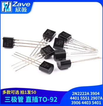 Transistors 2N2222A, 3904, 4401, 5551, 2907A, 3906, 4403, 5401 Through-Hole TO-92