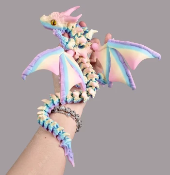 3D Printed Two-Horned Flying Dragon Chinese Dragon Set Model Articulated Dragon Ornament Display Kids Day Student Boy Gift